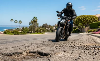 Motorcycle Accidents Caused by Potholes, Gravel, and Road Hazards in Spring: How California Claims Work