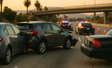 Who Is at Fault in a Multi-Car Pileup in California?